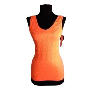 Hot Soup Size Medium Tank Top Reversible Orange Sleeveless Scoop V Neck NEW
